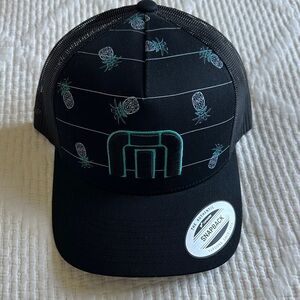 Travis Matthew Black Snapback Hat with Pineapple Design